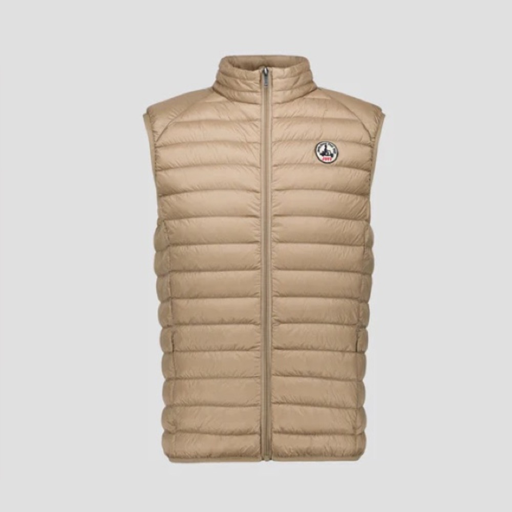 JOTT Men's Puffer Down Sleeveless Vest Jacket Beige Size XL